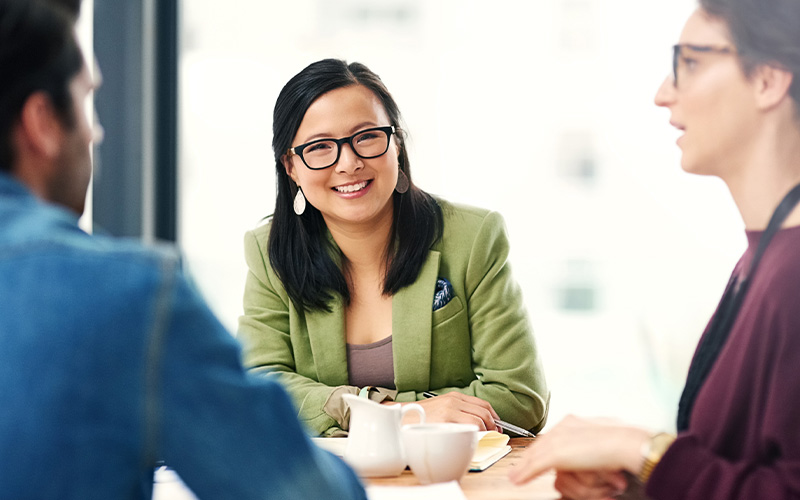 HR professional interviewing candidates for a job.