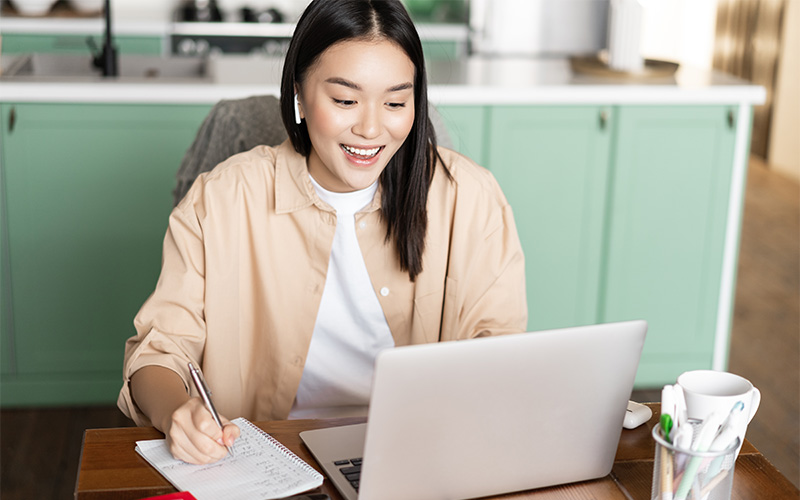 Student learning valuable skills for startup success.