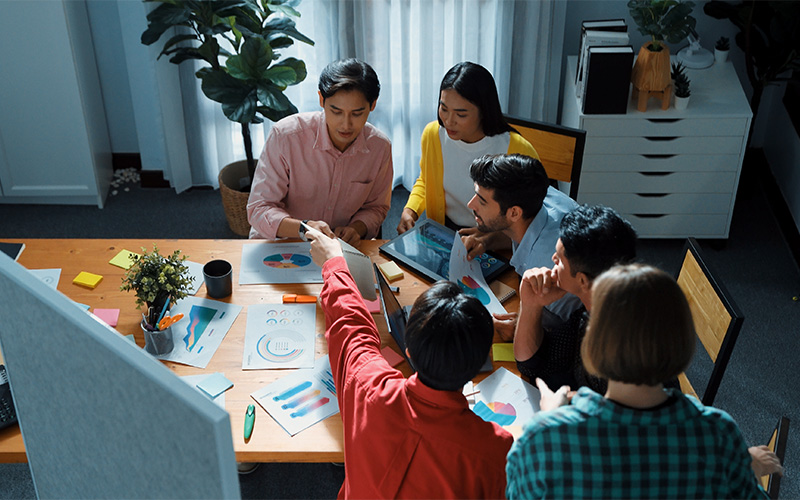 Group of people discussing in a meeting room