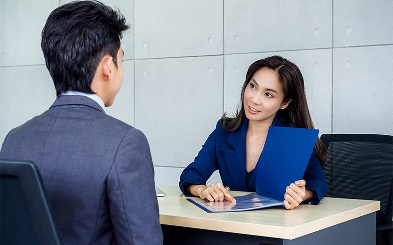 business woman interviewing a candidate