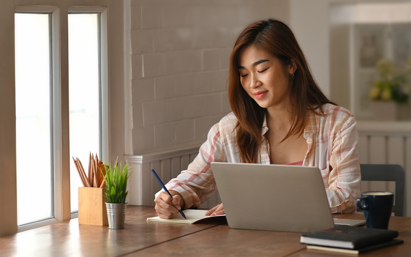 Woman discovering new purpose through upskilling